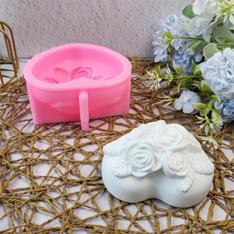 3D Rose Heart Silicone Mold for Candle Soap Making Epoxy Resin Silicone Molds Fondant Silicone Molds for Candy Baking