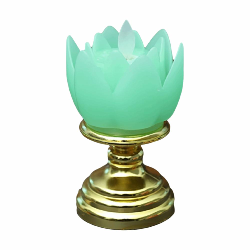 Prayer Lotus Lamp Long-lasting Light Simulated Candlestick LED Candle Lamp  Buddhist Decoration
