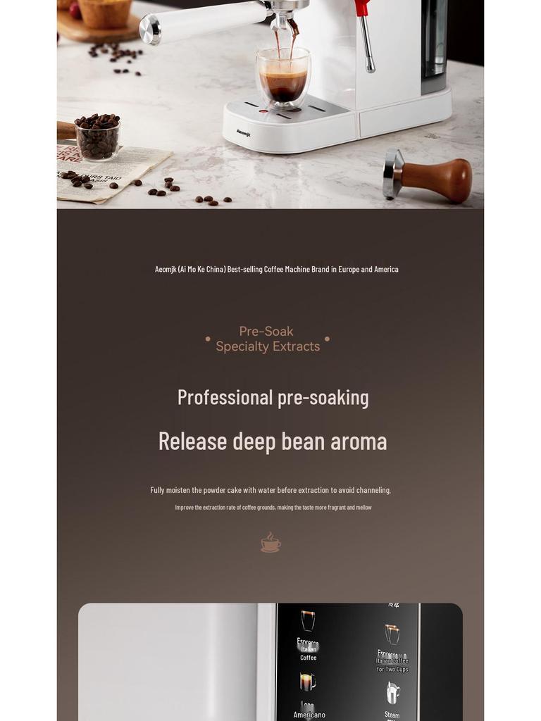 Compact Semi-Automatic Espresso Machine with Milk Frother for Hot & Cold Beverages