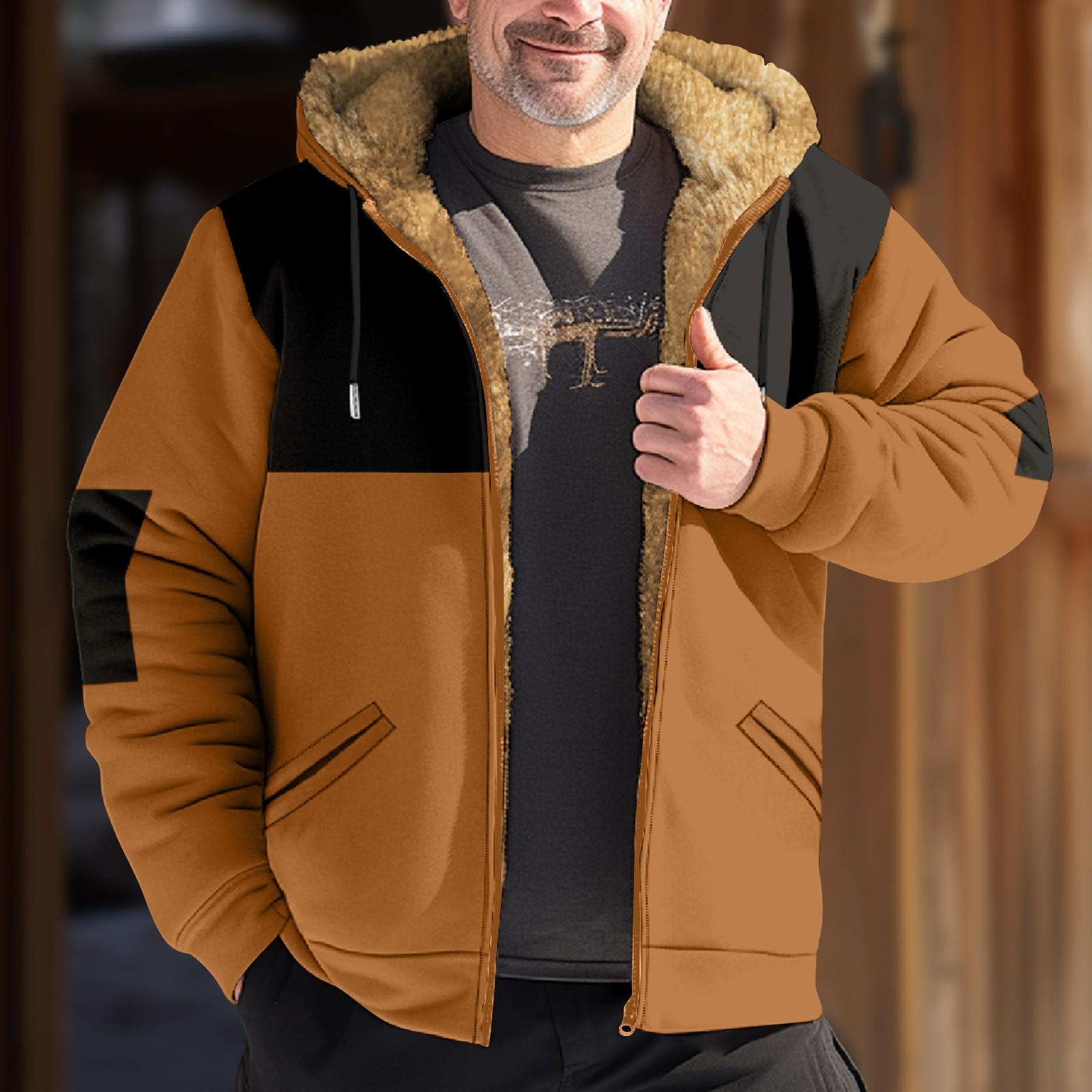 

Мужская зимняя куртка с принтом, мужская повседневная куртка с капюшоном на молнии XXXL кофейный