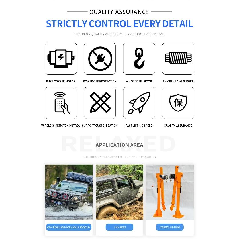 Small Electric Winch for Warehouse Use 9500lbs Pull Capacity for Boat Car 12V 24V 48V 4x4 Anchor for Car Warehouse Use