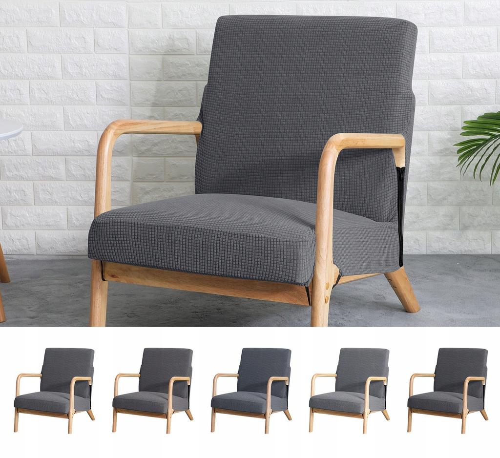 Finka Armchair Cover, Gray, Thick Velvet