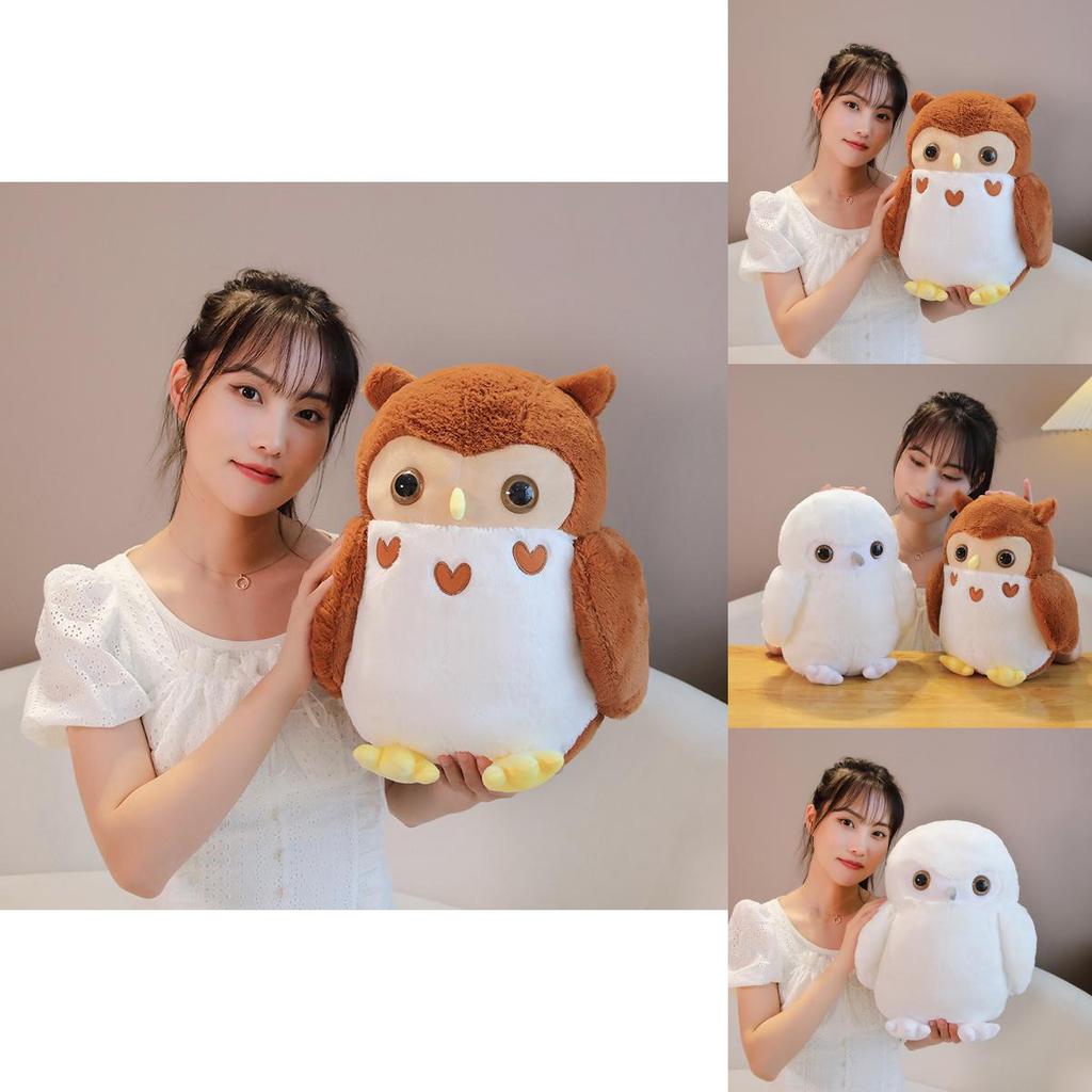 Entzückendes Cartoon Süßes Plüsch Eulen Pärchen Geschenk für den Valentinstag Mit Weichem Design