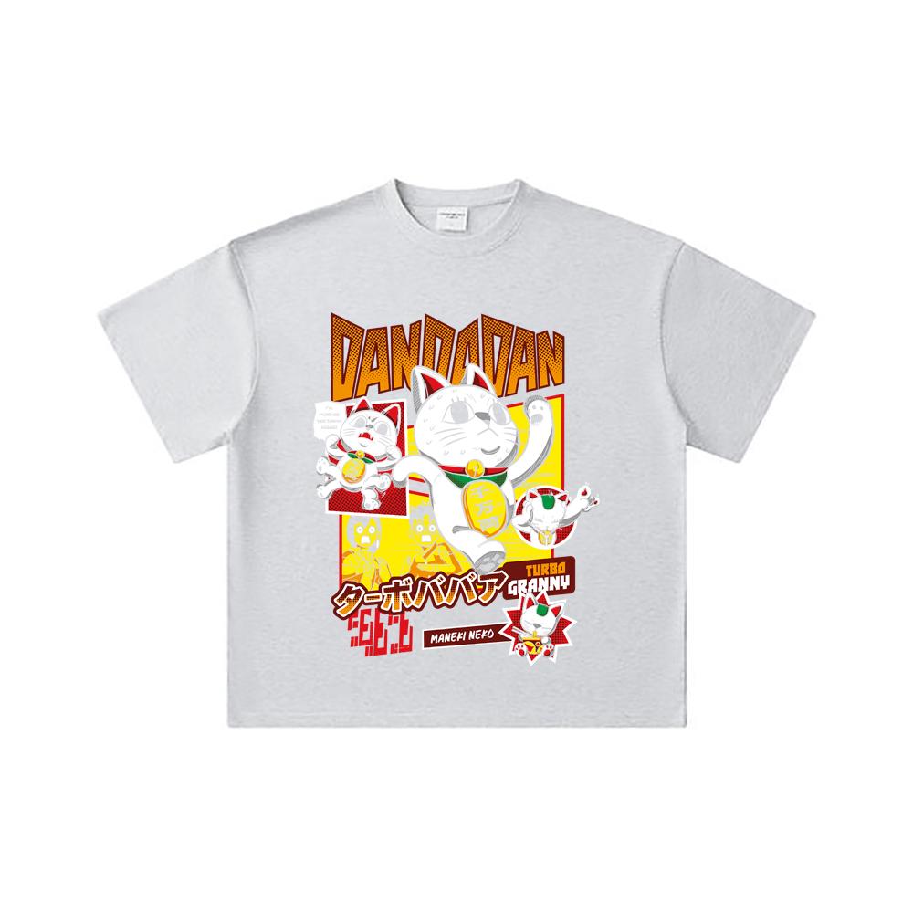 260 GSM Double Yarn 32 Count 100% Cotton Dandadan V31 Turbo Granny Print Unisex Heavy Cotton T Shirt