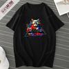 Cat Dj Rainbow Cotton Printed Tshirt Kitten Wearing Headphones Funny Techno Music Lover Gift Classic Woman TShirt Ropa Hombre