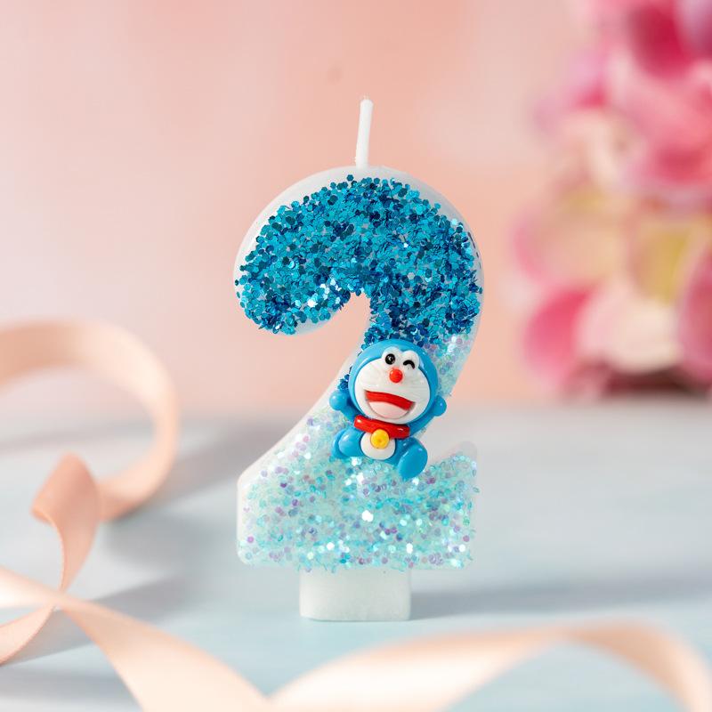 Creative New Product Cute Digital Birthday Party Cake Candle 0-9 Cartoon Plug-in Decorative Crafts