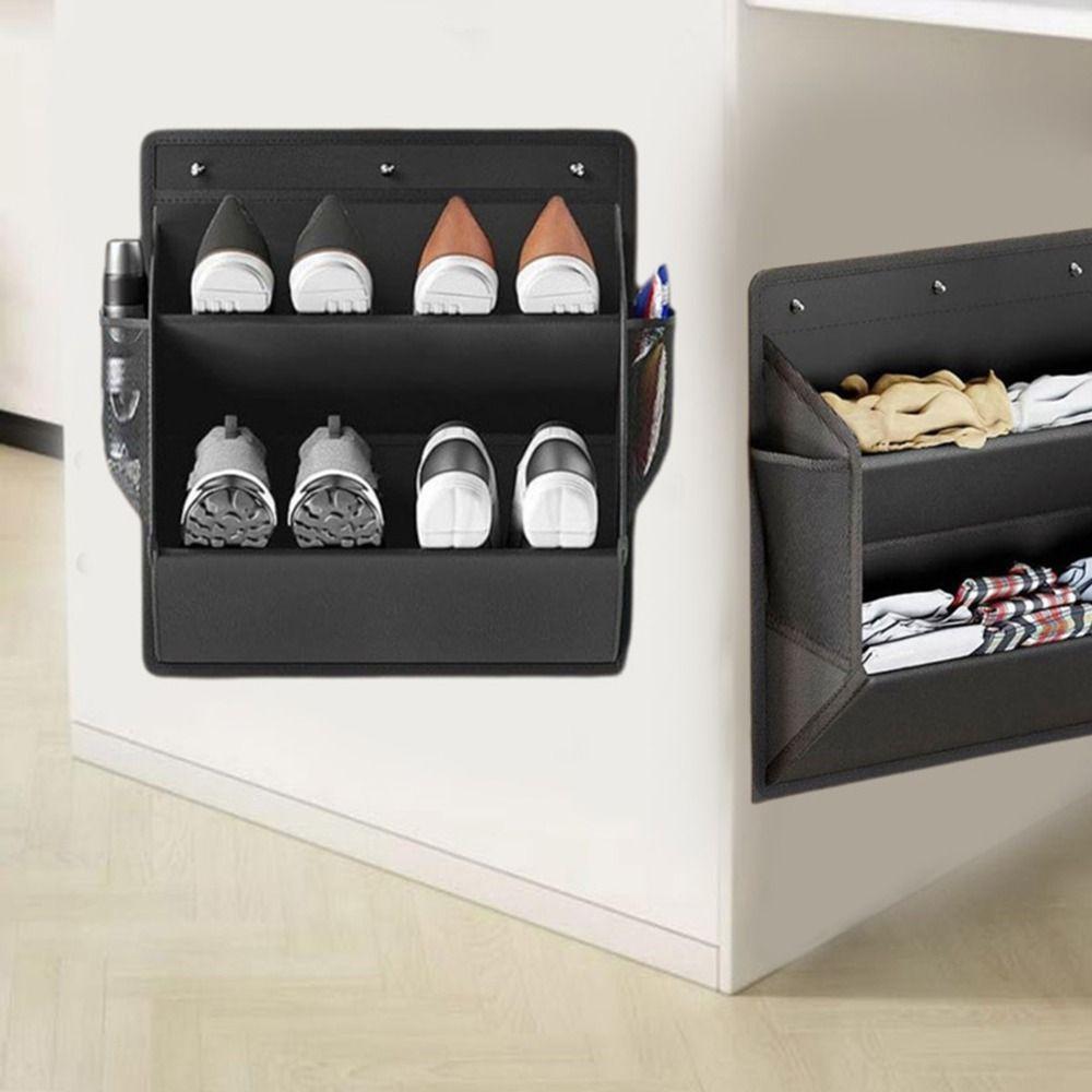 

Large Capacity Hanging Shoe Storage Bag Anti-Scratch Door Shoe Rack Practical Shoe Holder Dorm серый