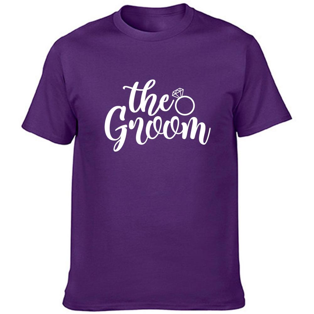 The Groom Print Men S Graphic Tees Harajuku Bridegroom Wedding Party Groom Team Short Sleeve T