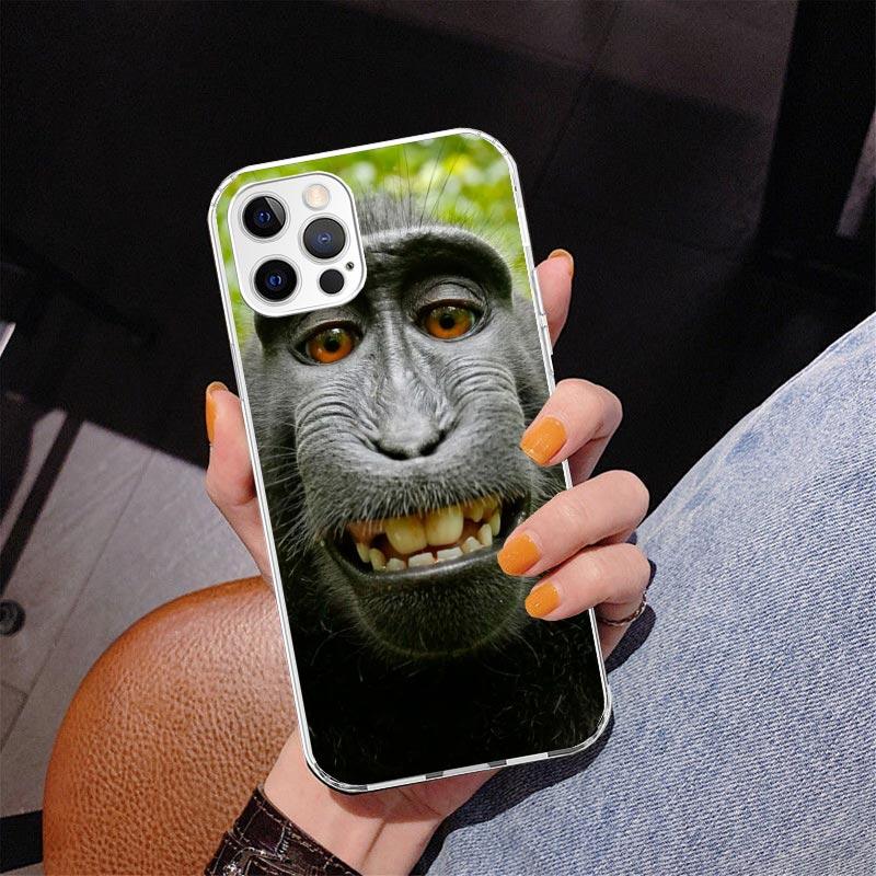 Monkey Memes Phone Case For iPhone 13 12 Mini 11 Pro Max XS XR X SE 7 8 Plus 5S 5 6S 6 Gift Print Cover Fundas