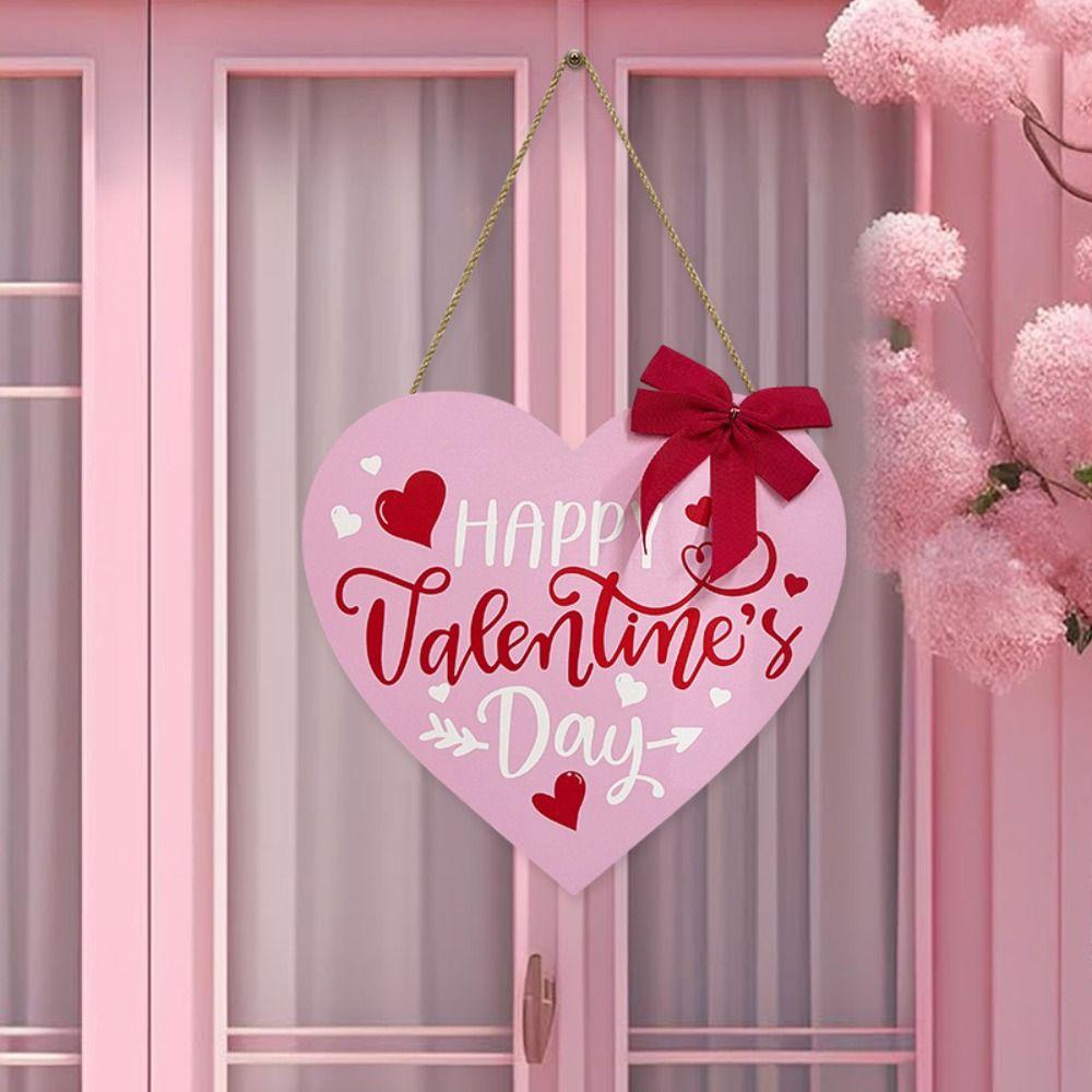 Romantic Red Heart Hanging Ornament Handmade Happy Valentines Day Decor  Wedding Party