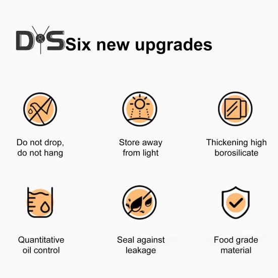 Glass Oil Dispenser Bottle with Drip-Free Spout 600/800/1000ml Large Capacity Oil Pot for Vinegar Soy Sauce Food-Grade Kitchen Gadgets