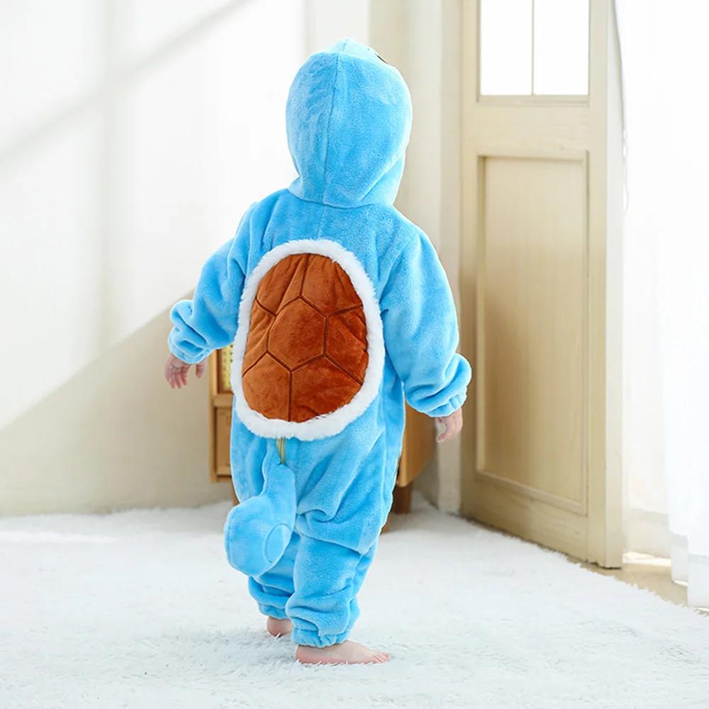 Blauwe Schildpad Onesies Voor Baby, Peuter Romper, Cartoon Baby Kigurumi Flanellen Anime Pyjama, Halloween Kerstmis Cosplay Kostuum, Feestcadeau