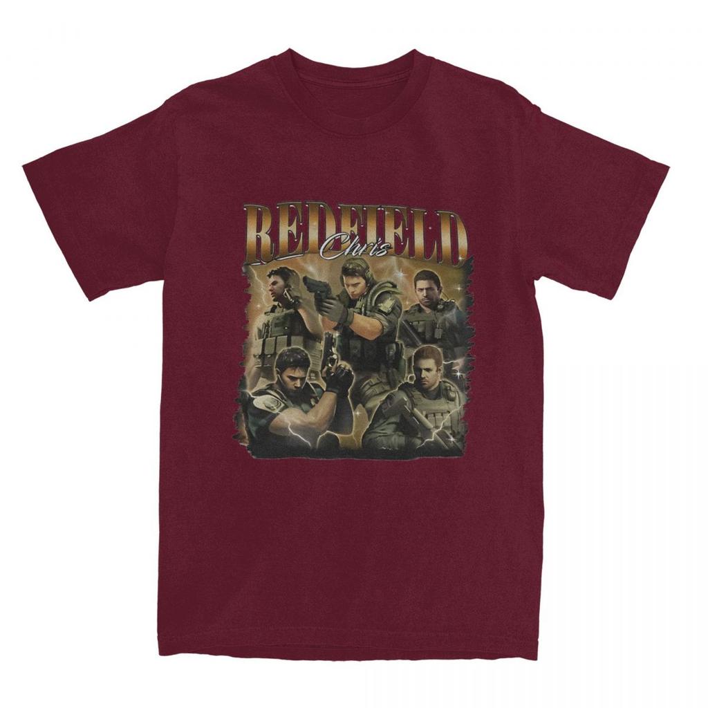 Chris Redfield Game Resident Evils T-Shirts Men Hipster 100% Cotton Tees Crewneck Short Sleeve T Shirt Plus Size Clothing