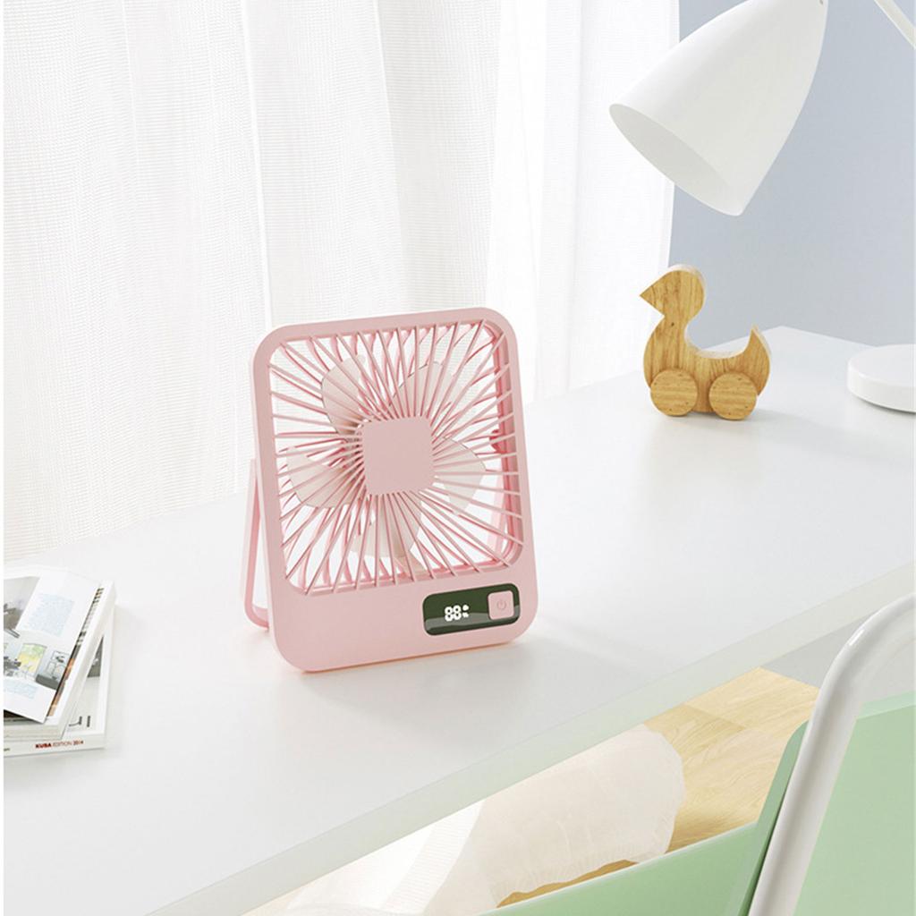 USB Desk Fan 1500mAh Rechargeable 5 Speed Foldable Fan Camping Fan with Digital Display Portable Fan for Camping