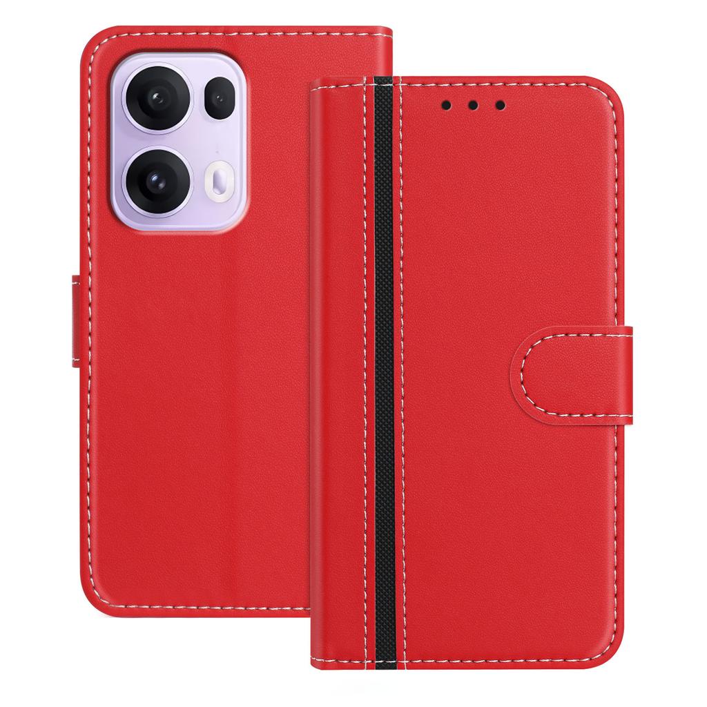 For Oppo Reno13 Pro 5G Phone Cases Wallet Stand Color Splicing Leather Cover with Magnetic Clasp