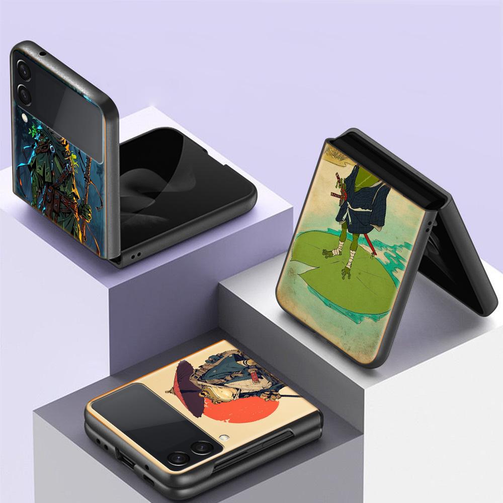 Cute Mouse Axolotl Frog Wizard Phone Case For Samsung Z Flip 6 7 5G Z Flip 5 Galaxy Z Flip 3 4 5G ZFlip Shockproof Hard Cover TP
