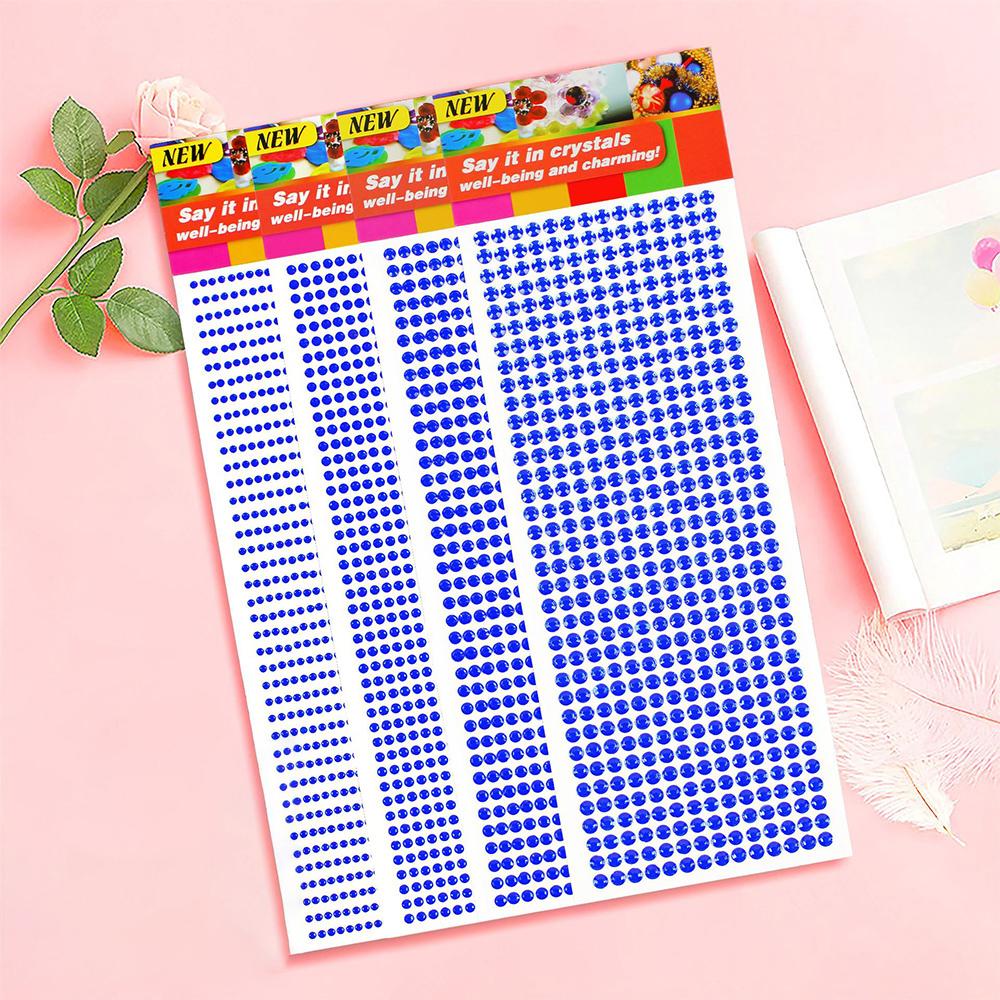 

3/4/6mm Rhinestones Sticker Mobile Phone PC Car Art DIY Decal Bling Acrylic Rhinestones Selfadhesive Scrapbooking Craft Stickers 3mm 1040pcs синий