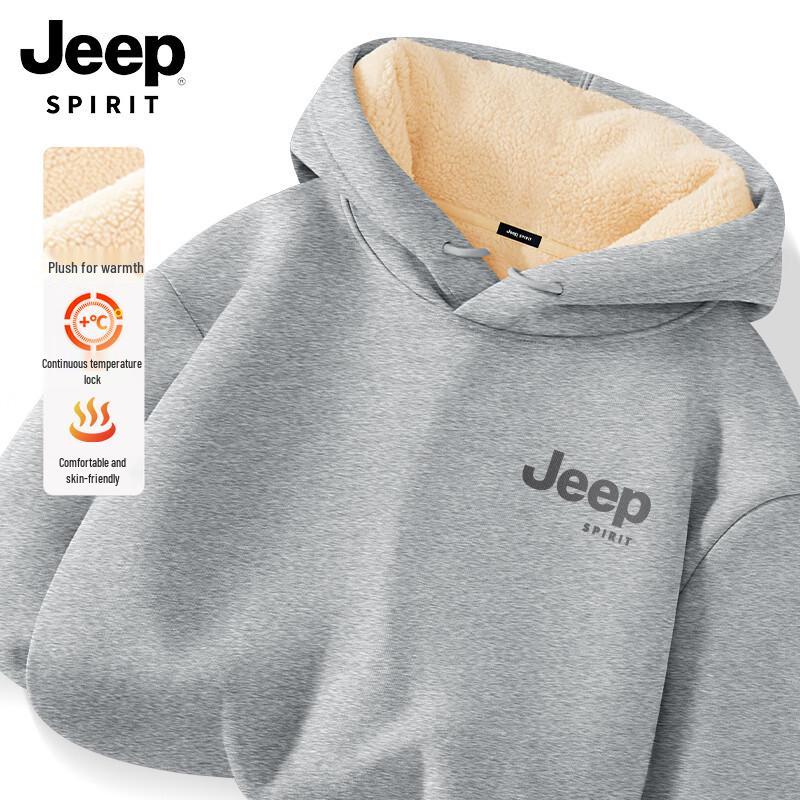 

JEEP SPIRIT Men s Heavyweight Fleece-Lined Hooded Sweatshirt 3XL