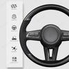Sports Popular 4-Spoke 38cm Anti-Slip Suede Universal Car Steering Wheel Cover Hand Sewn Needle Thread Protector Fiber Leather