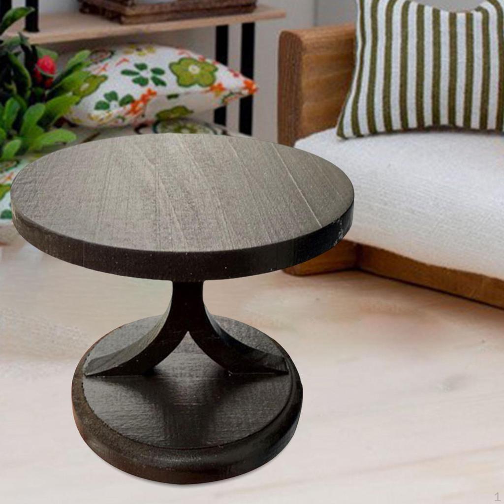 1/12 Dollhouse Tea Table Bedside Furnishing for Photography Props