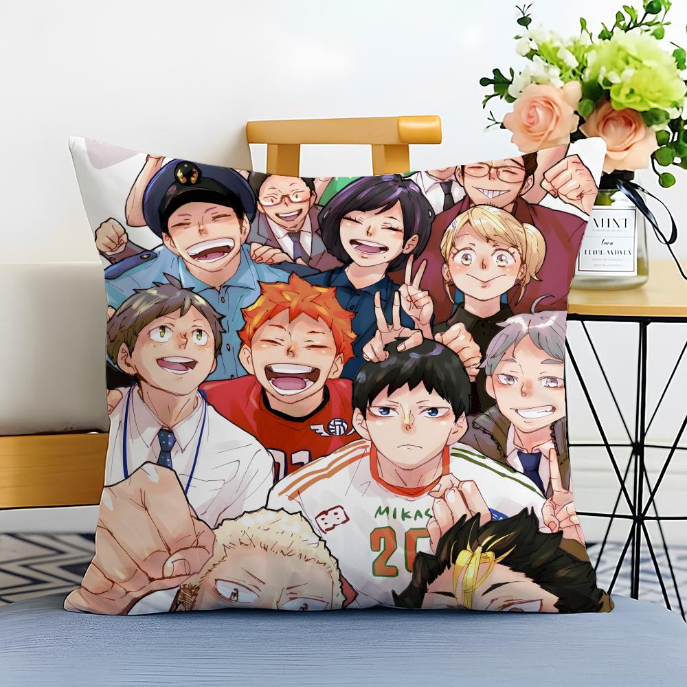 HHaikyuu Cushion Cover Washable Linen Pillowcase Soft  for Sofa Bed Cozy Home Room Decor