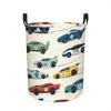 1pc DOKRIY Racing Car Hamper - Large Capacity Laundry Basket with Sports Car Design, Canvas Storage Suitable For, Room, Laundry Room Decor, Shelf Bask