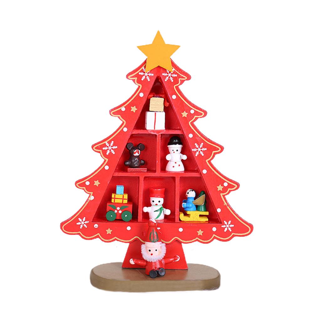 Christmas Tree Ornaments Miniature Wooden Ornaments Christmas Tree Shape Desktop Christmas Decor