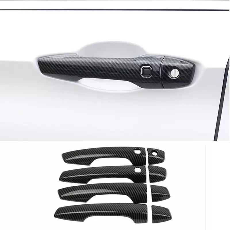 Carbon Fiber Car Side Door Handles Cover Trim For Mitsubishi Outlander -2024