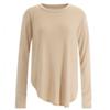 Shop   Women Yoga Long Sleeve T shirT Round sliT Hip Cover Rnf Wsh 11860 Pink