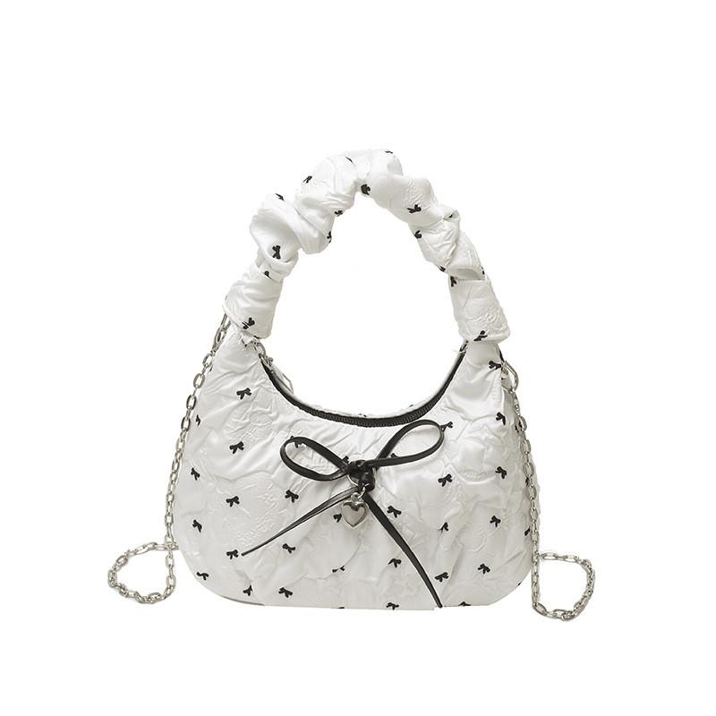 Butterfly Knot Tote Bag For Women With Bow And Pleated Design For Daily Use