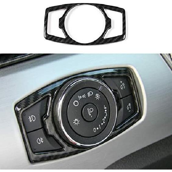 Carbon Fiber Car Head Light Lamp Switch Button Cover for Ford Mustang/F150 15+