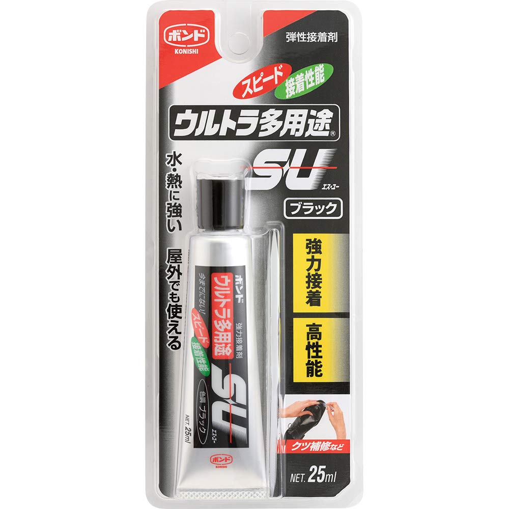 KONISHI Bond Ultra Versatile S/U Black 25ml #04724 Elastic Adhesive 25m чёрный
