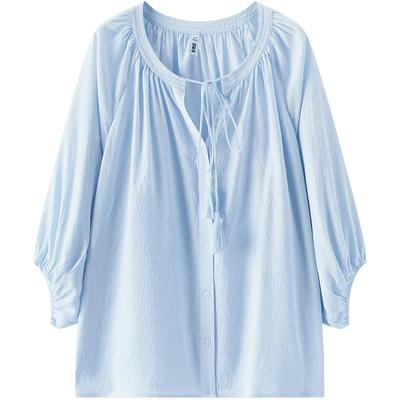 Chemise d'été oversize à manches lanterne et franges pour femme Semir