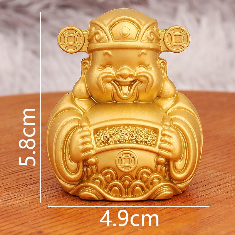 

Золотой Улыбающийся Бог Богатства Украшение для Автомобиля: Процветание Юаньбао Орнамент для Открытия Бизнеса