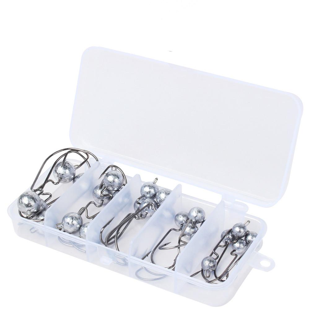 25pcs Jig Head Fishing Hook Wide Crank Offset Fishhook For Soft Worm Lure Barbed Carp Fishing Hooks