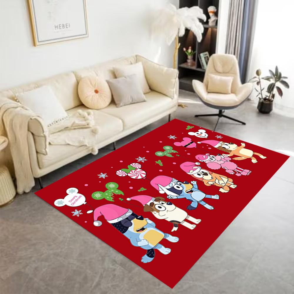 Bluey Friends Adventure Carpet Suitable for Balcony Bedrooms Living Rooms Kitchen Antislip Carpet Anime Office Decor Perfect Gift for Women/Men