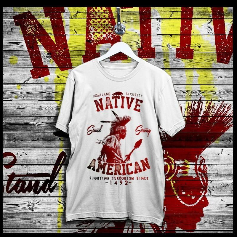 Native American Indian Warrior Headdress T-Shirt Indigenous Pride Power, XL