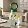Dispenser Bevande a Goccia Manico Verde Caraffa Trasparente per Tè Freddo con Rubinetto