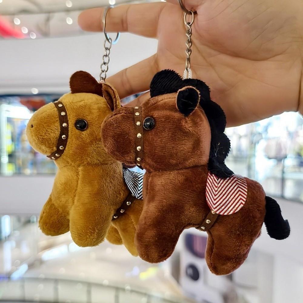 Mascot Doll Pony Pendant Cartoon Zodiac Pony Figurine Stuffed Animal Keyring Car Decoration