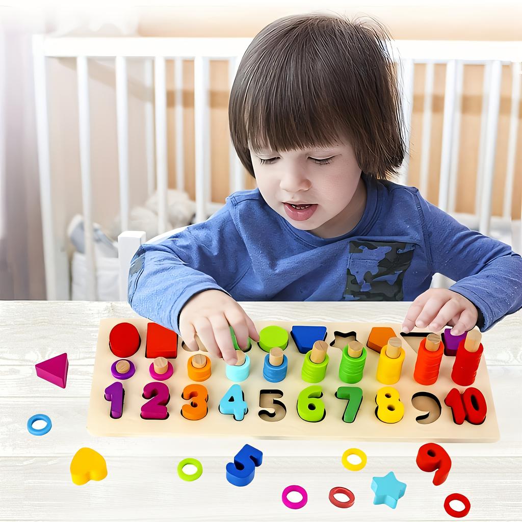 76pcs Deluxe Learning Toy Set - Shape Sorting, Math Stacking , And Puzzle Toys For Toddlers Perfect Gift For Preschool Education