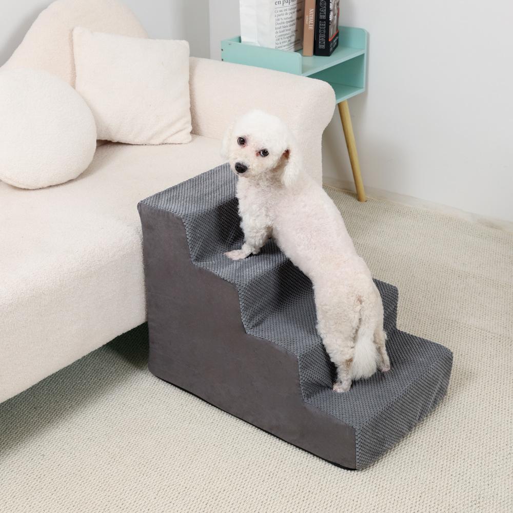 4-5 Step Stair Dog/Cat Ramp Ladder Washable Pet Stairs with Removable Cover Memory Foam Sponge Dogs Pet Ramp Stairs Pet Supplies
