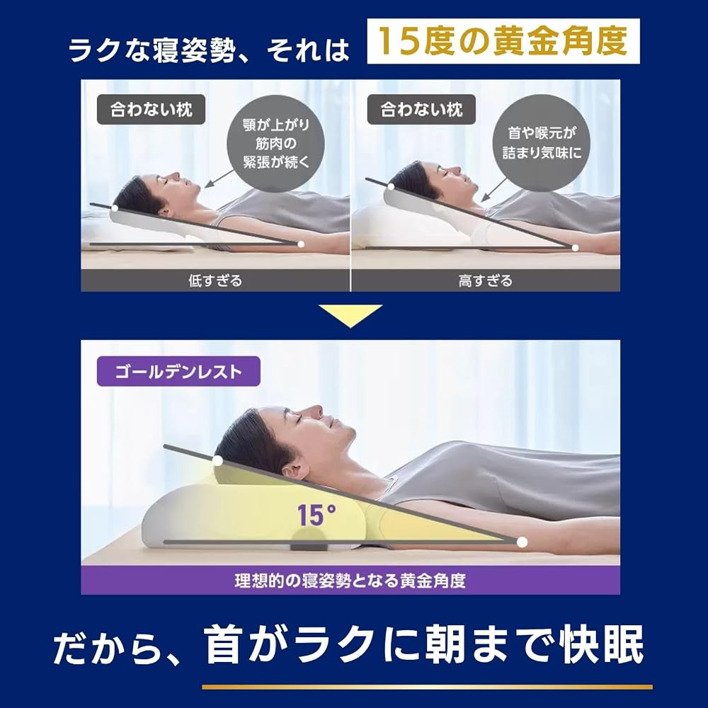 [Official] True Sleeper Golden Rest Memory Foam Pillow - Golden Angle Neck Support - Improves Sleep