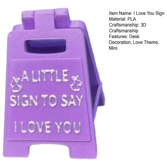 I Love You Table Sign A Little Sign to Say I Love You Mini Plaque Ornament 3D Printed Tabletop Sign Easter Party Home Desk Decoration