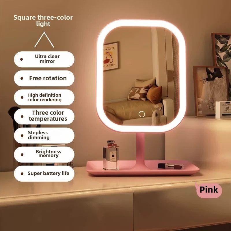 

LED internet celebrity makeup mirror fill light mirror with light student dormitory desktop portable makeup mirror home makeup