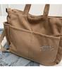 Women's Large-Capacity Corduroy Tote - Versatile Crossbody, Shoulder, Handbag for Commuting and Casual Use
