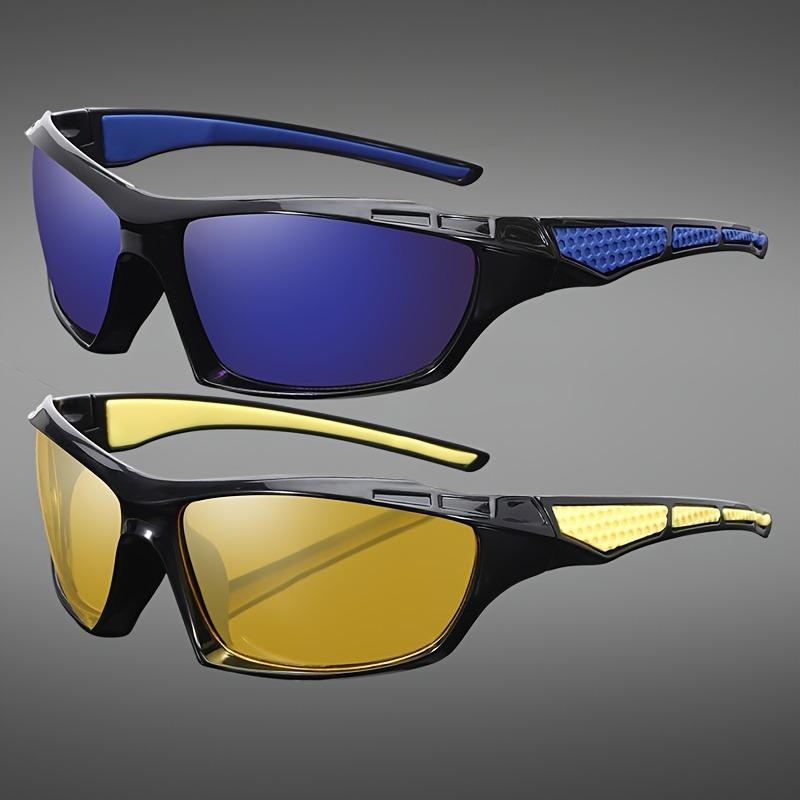 2pcs Sports UV400 Sunglasses UV Protection Personalized Glasses Elliptical Frame Men's and Women's Fashion Glasses