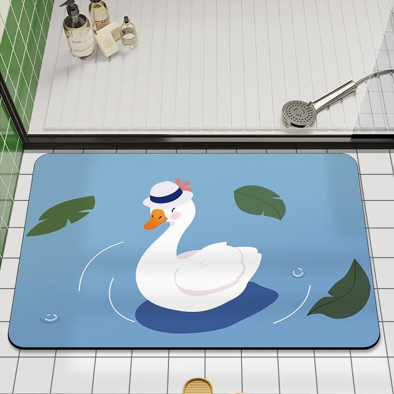 Bathroom Mat Household Toilet Soft Diatom Mud Absorbent Quick Dry Mat Toilet Door Non-slip Anti-fall Ground