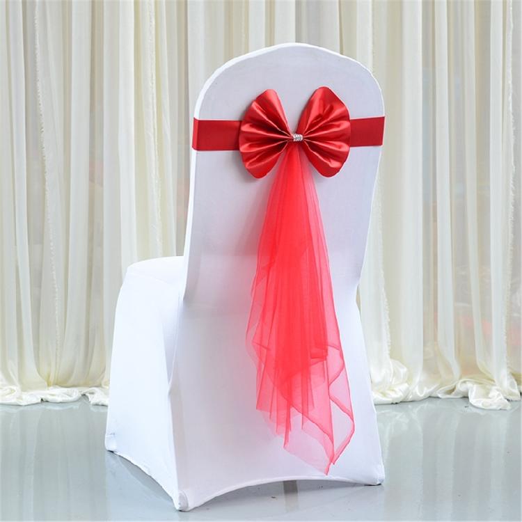 Elastic Chair Sashes Bows Spandex Chair Sashes Bows for Banquets and Ceremonies Elastic Band for Occasion Party