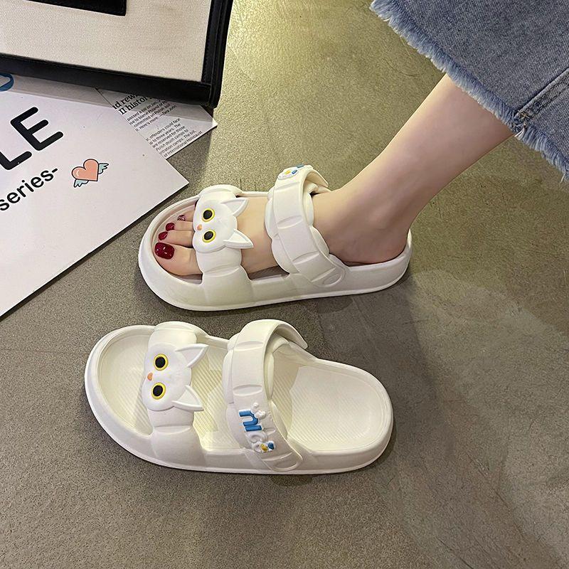 Sandals Female Summer Thickened Soft Bottom Non-slip Anti-odor Dual-use Sandals Cute Students Home Shoes