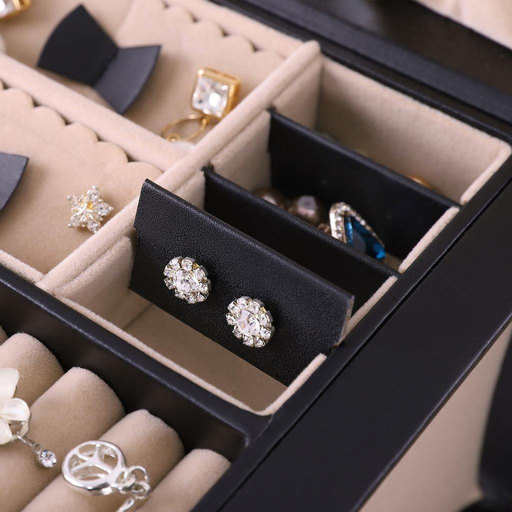SONGMICS Jewellery Box Jewellery Box with 2 Drawers Mirror